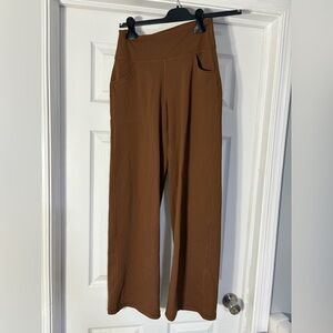 Elegant Brown Wide Leg Women's Pants